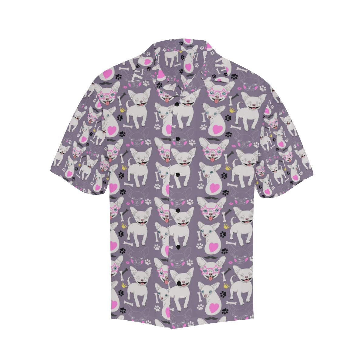Chihuahua Happy Pattern Men Aloha Hawaiian Shirt