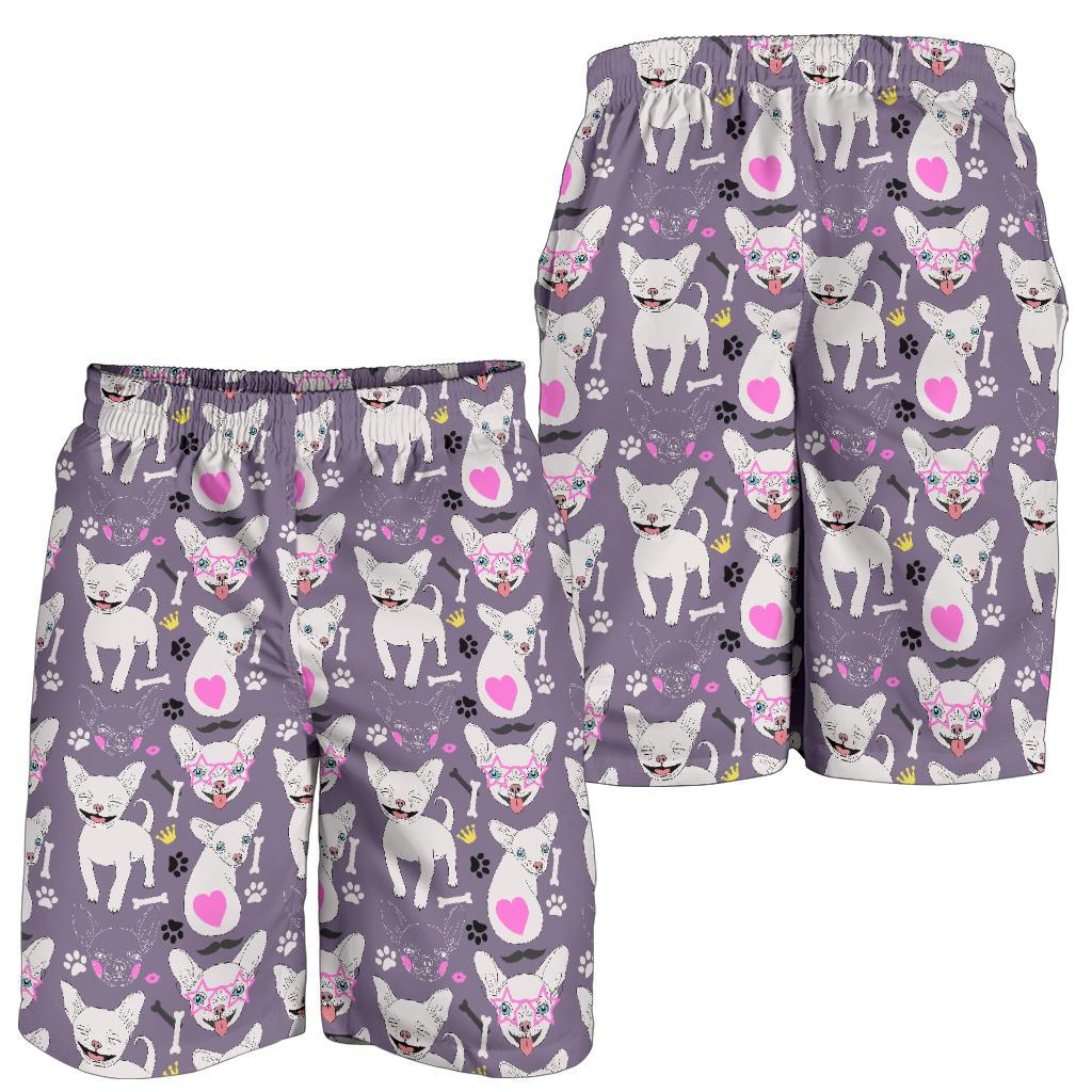 Chihuahua Happy Pattern Mens Shorts-JTAMIGO.COM