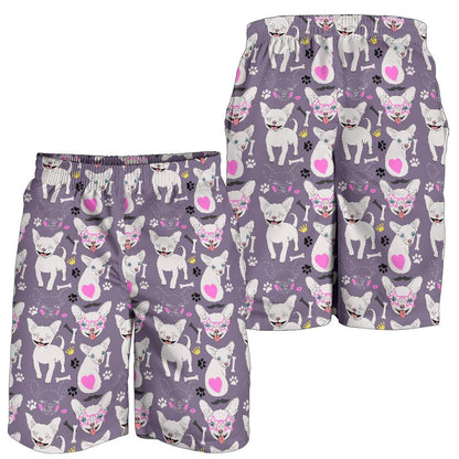 Chihuahua Happy Pattern Mens Shorts-JTAMIGO.COM