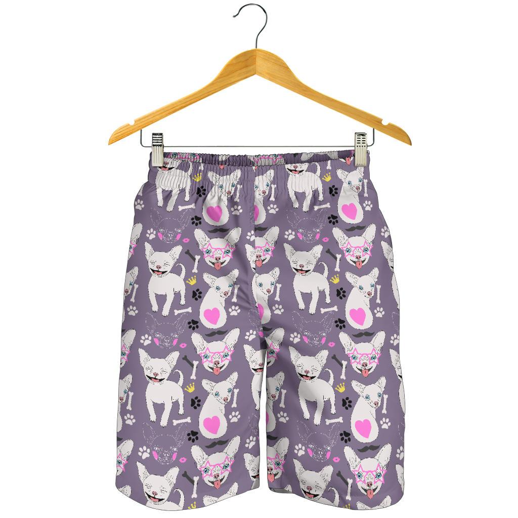 Chihuahua Happy Pattern Mens Shorts-JTAMIGO.COM