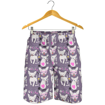 Chihuahua Happy Pattern Mens Shorts-JTAMIGO.COM