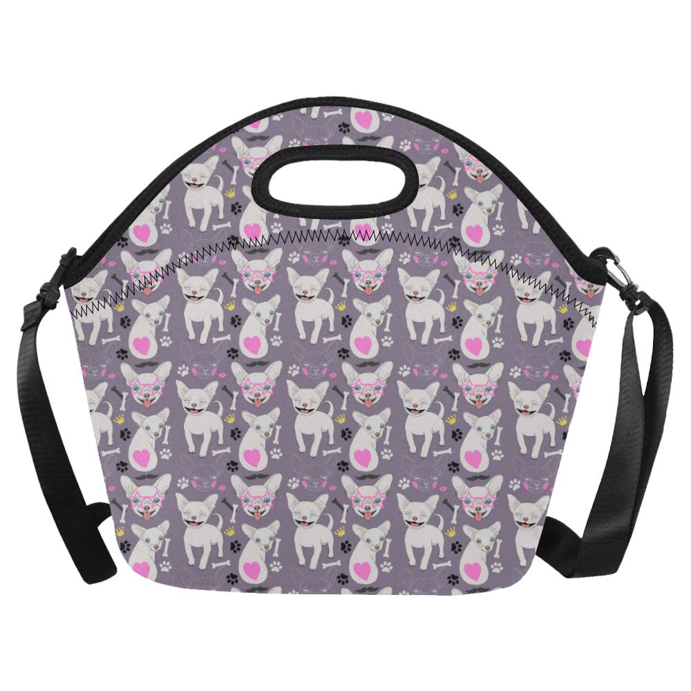 Chihuahua Happy Pattern Neoprene Lunch Bag (Model 1669)(Large)-JTAMIGO.COM