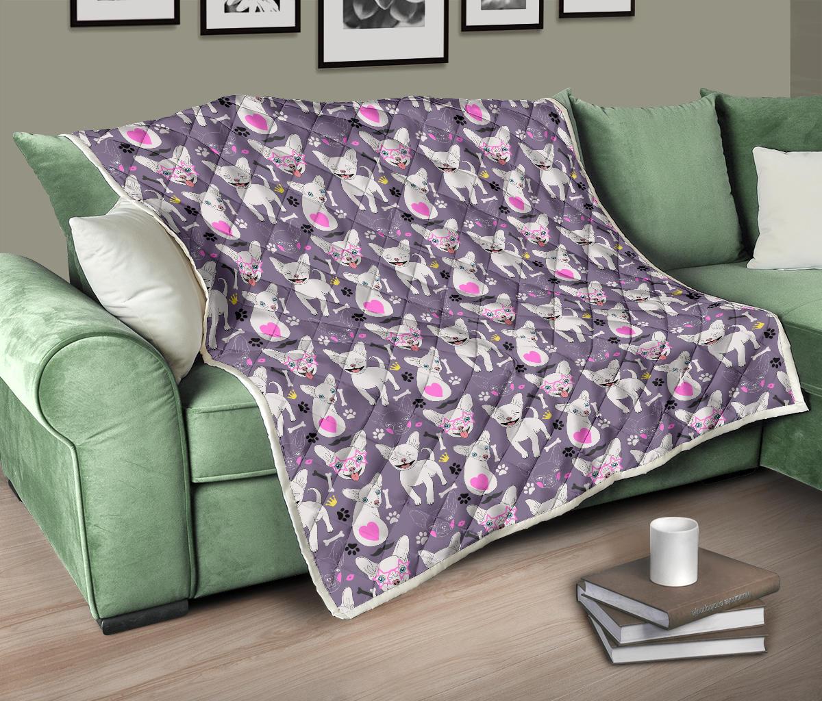 Chihuahua Happy Pattern Premium Quilt-JTAMIGO.COM