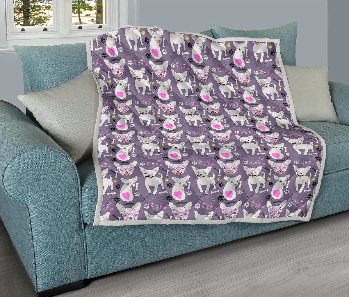 Chihuahua Happy Pattern Premium Quilt-JTAMIGO.COM