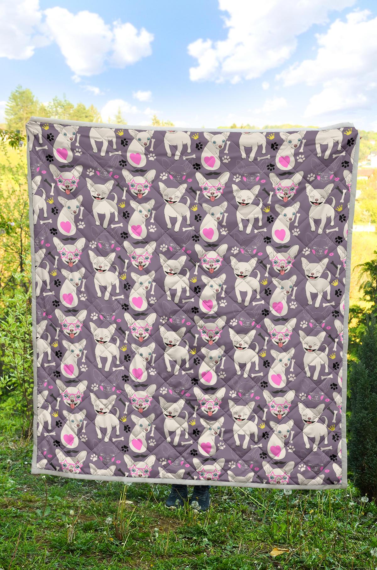 Chihuahua Happy Pattern Premium Quilt-JTAMIGO.COM