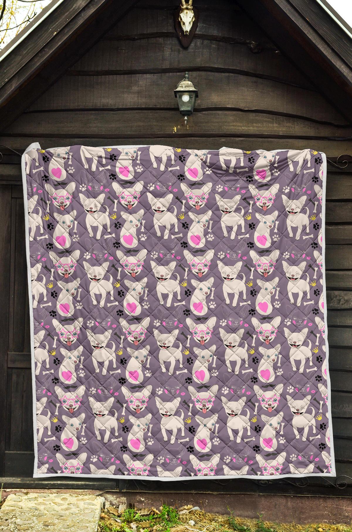 Chihuahua Happy Pattern Premium Quilt-JTAMIGO.COM