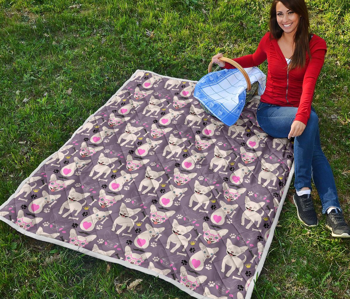 Chihuahua Happy Pattern Premium Quilt-JTAMIGO.COM