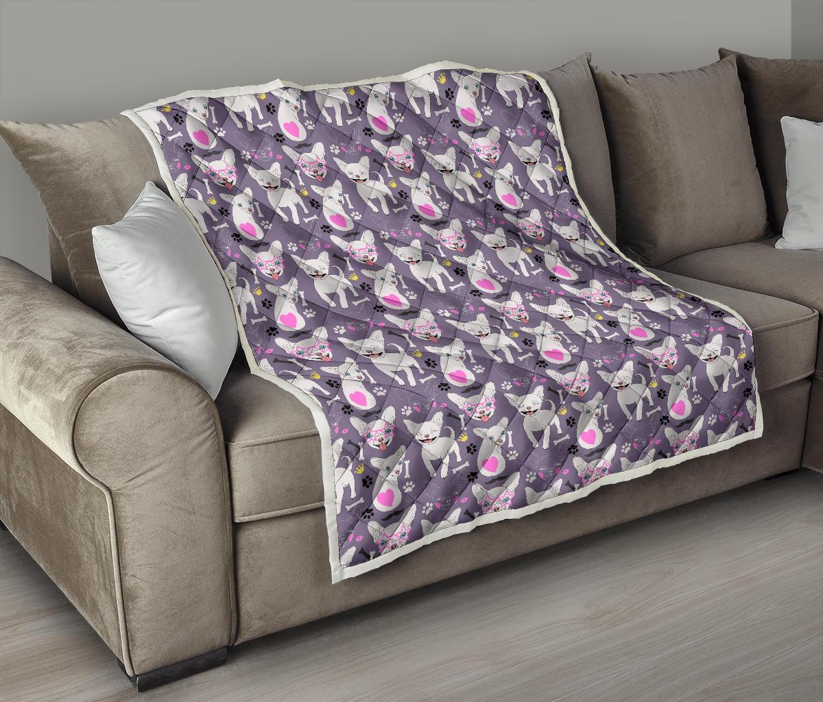 Chihuahua Happy Pattern Premium Quilt-JTAMIGO.COM