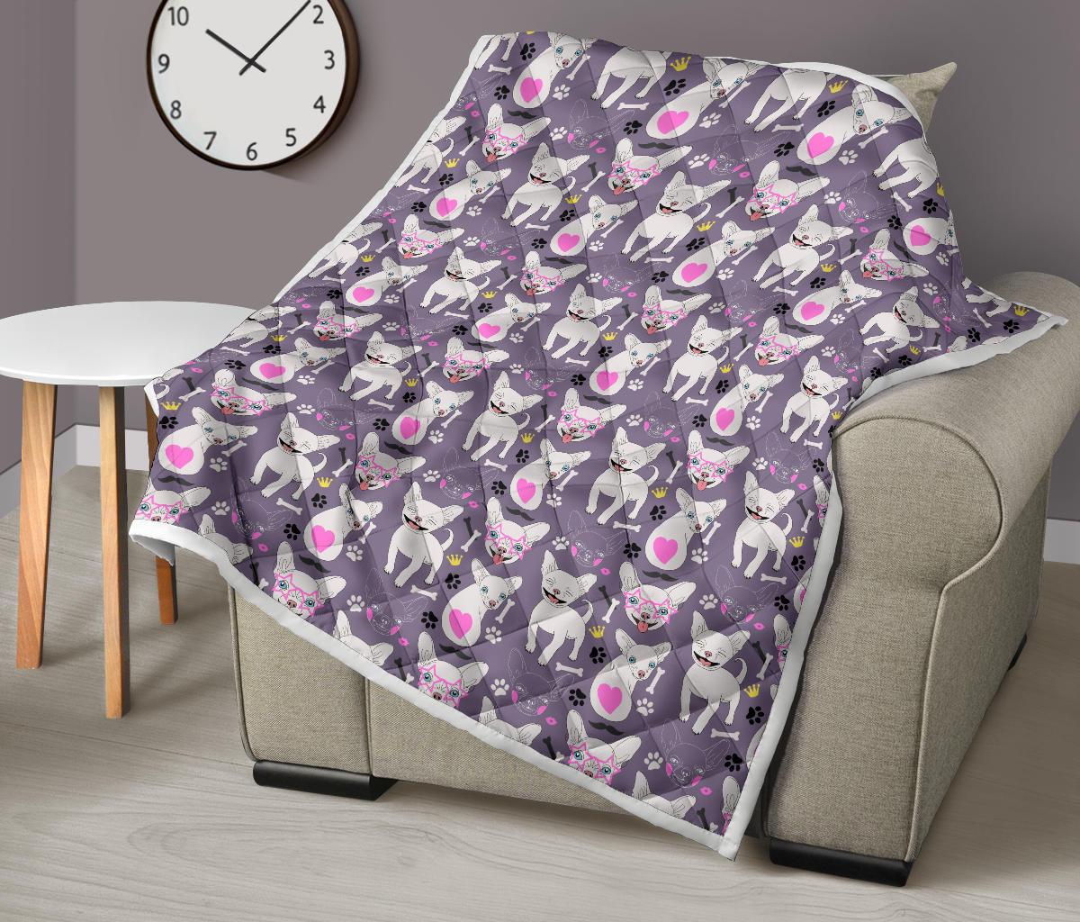 Chihuahua Happy Pattern Premium Quilt-JTAMIGO.COM