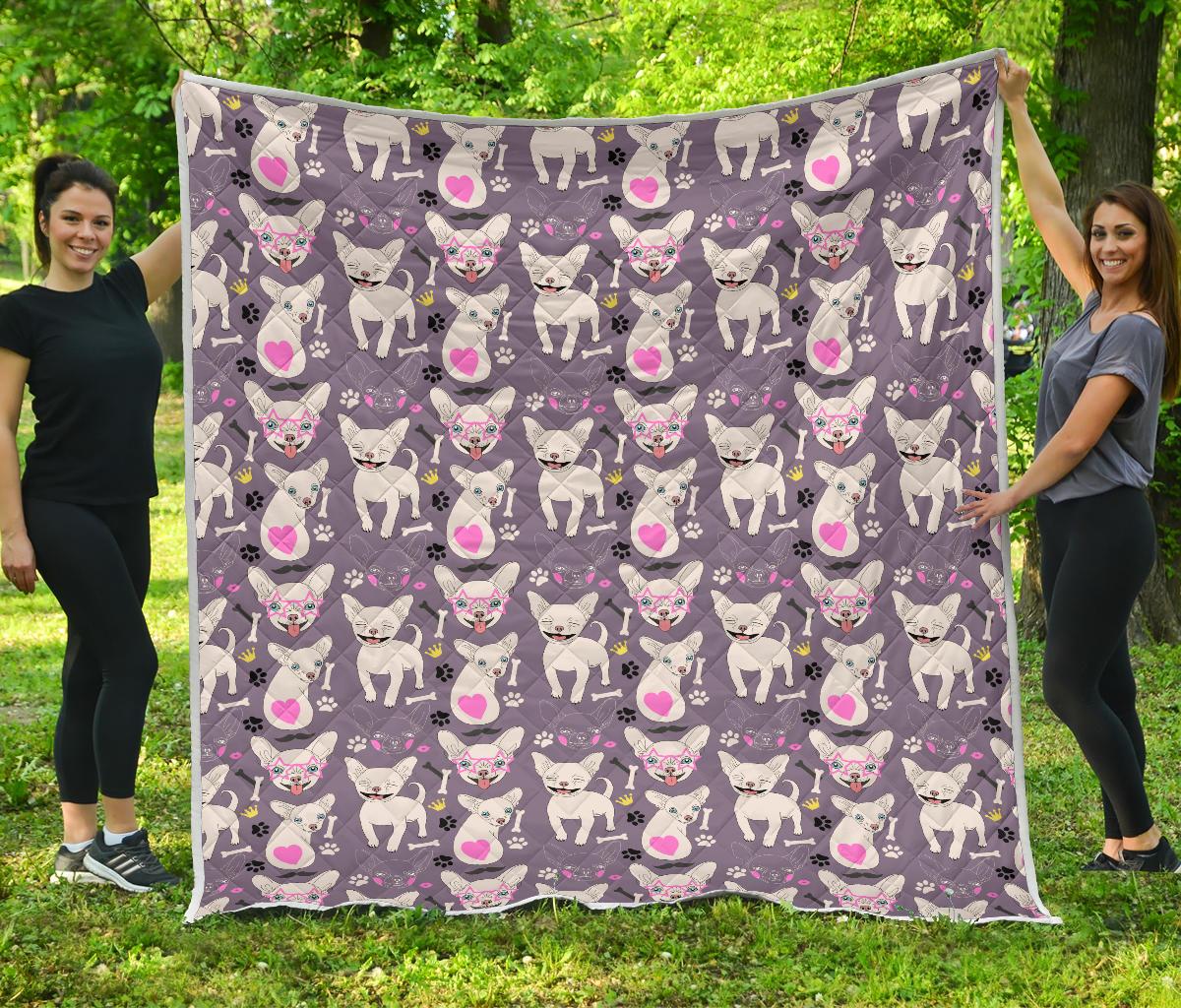 Chihuahua Happy Pattern Premium Quilt-JTAMIGO.COM