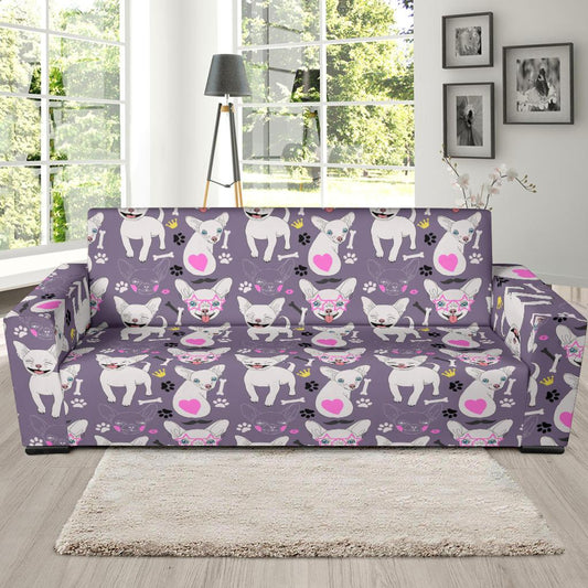 Chihuahua Happy Pattern Sofa Slipcover-JTAMIGO.COM