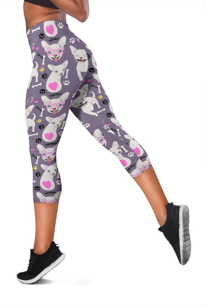 Chihuahua Happy Pattern Women Capris