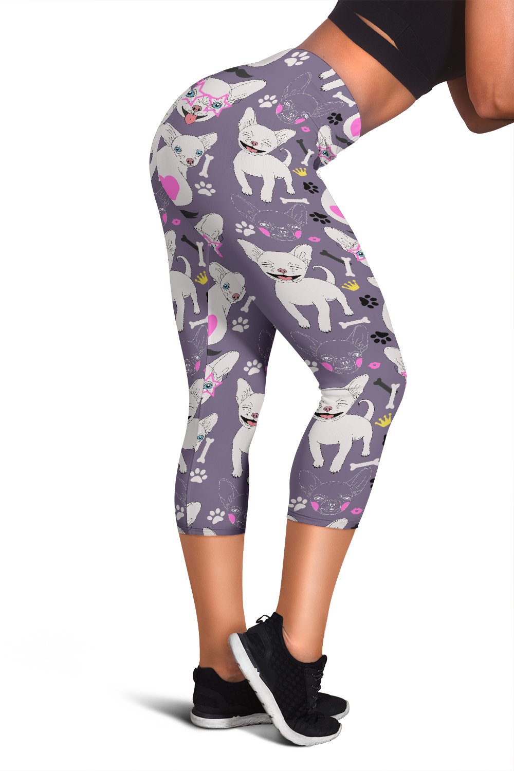 Chihuahua Happy Pattern Women Capris