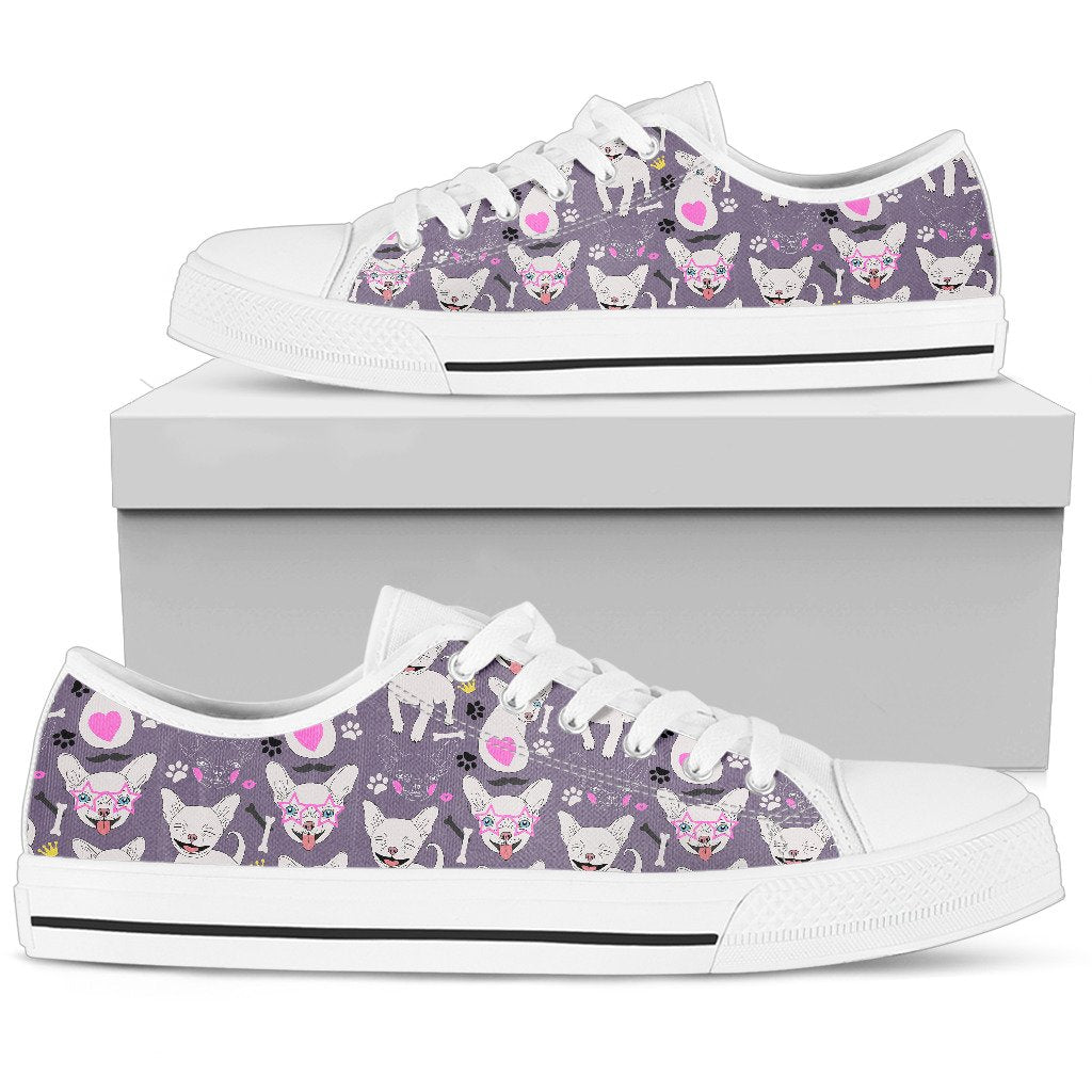 Chihuahua Happy Pattern Women Low Top Shoes