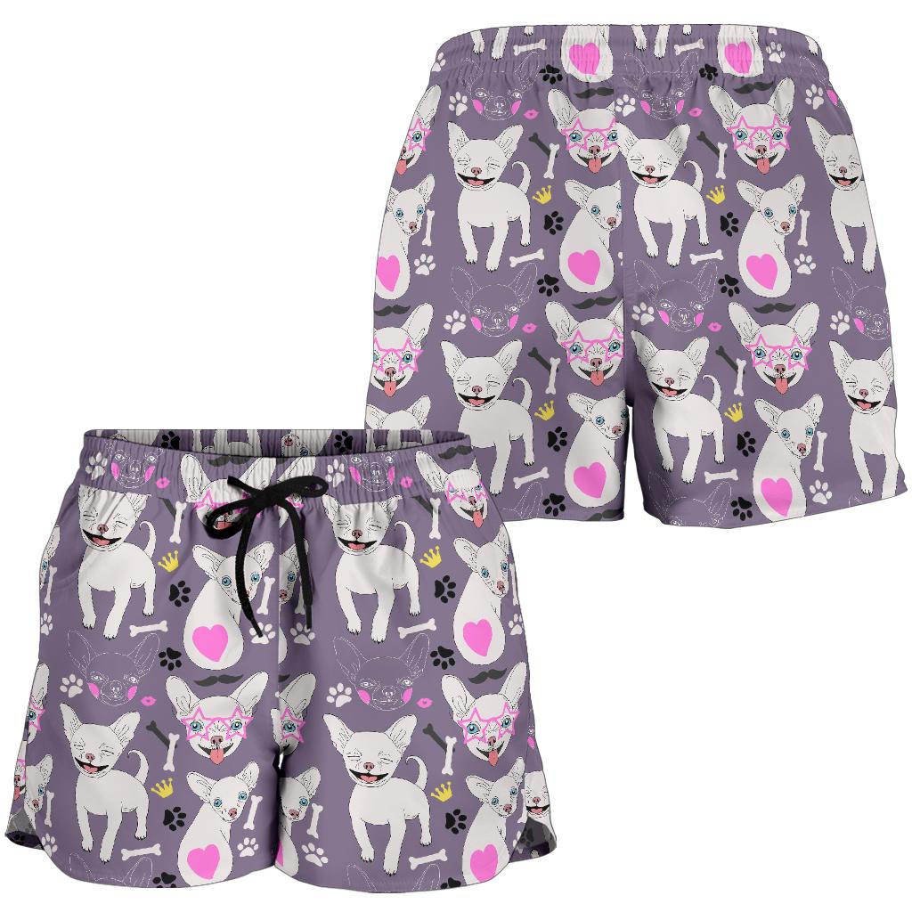 Chihuahua Happy Pattern Women Shorts-JTAMIGO.COM