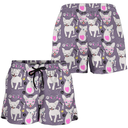 Chihuahua Happy Pattern Women Shorts-JTAMIGO.COM