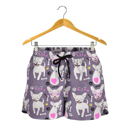 Chihuahua Happy Pattern Women Shorts-JTAMIGO.COM
