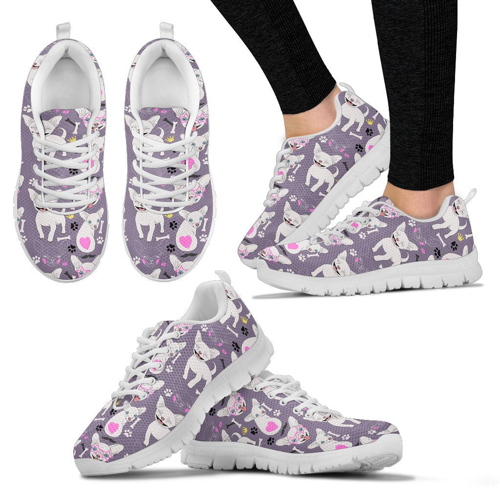 Chihuahua Happy Pattern Women Sneakers Shoes