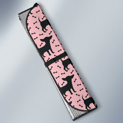 Chihuahua Pink Print Pattern Car Sun Shade For Windshield