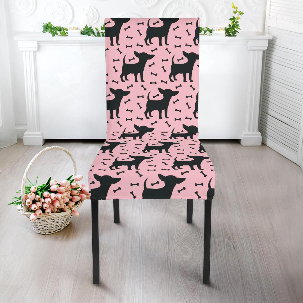 Chihuahua Pink Print Pattern Dinning Chair Slipper-JTAMIGO.COM