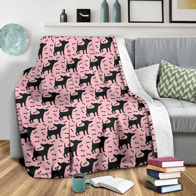 Chihuahua Pink Print Pattern Fleece Blanket