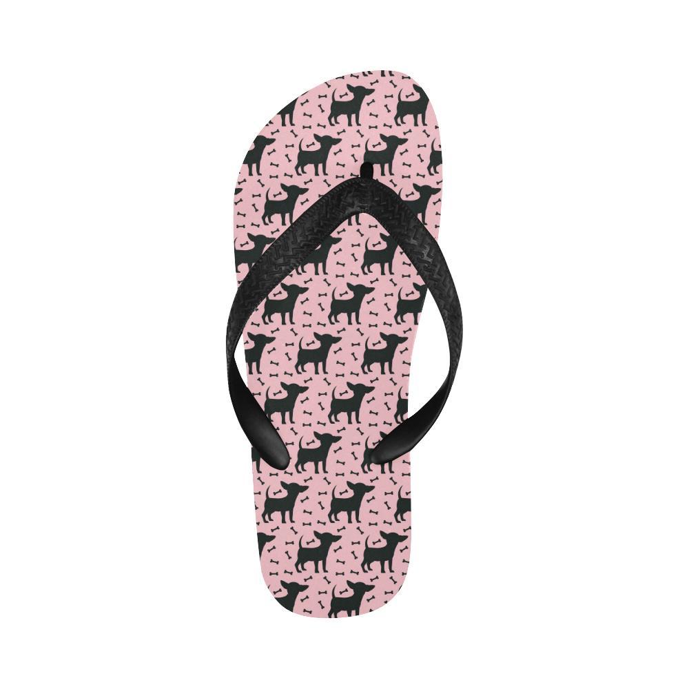 Chihuahua Pink Print Pattern Flip Flops-JTAMIGO.COM