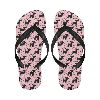 Chihuahua Pink Print Pattern Flip Flops-JTAMIGO.COM