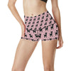 Chihuahua Pink Print Pattern High Waisted Spandex Shorts-JTAMIGO.COM