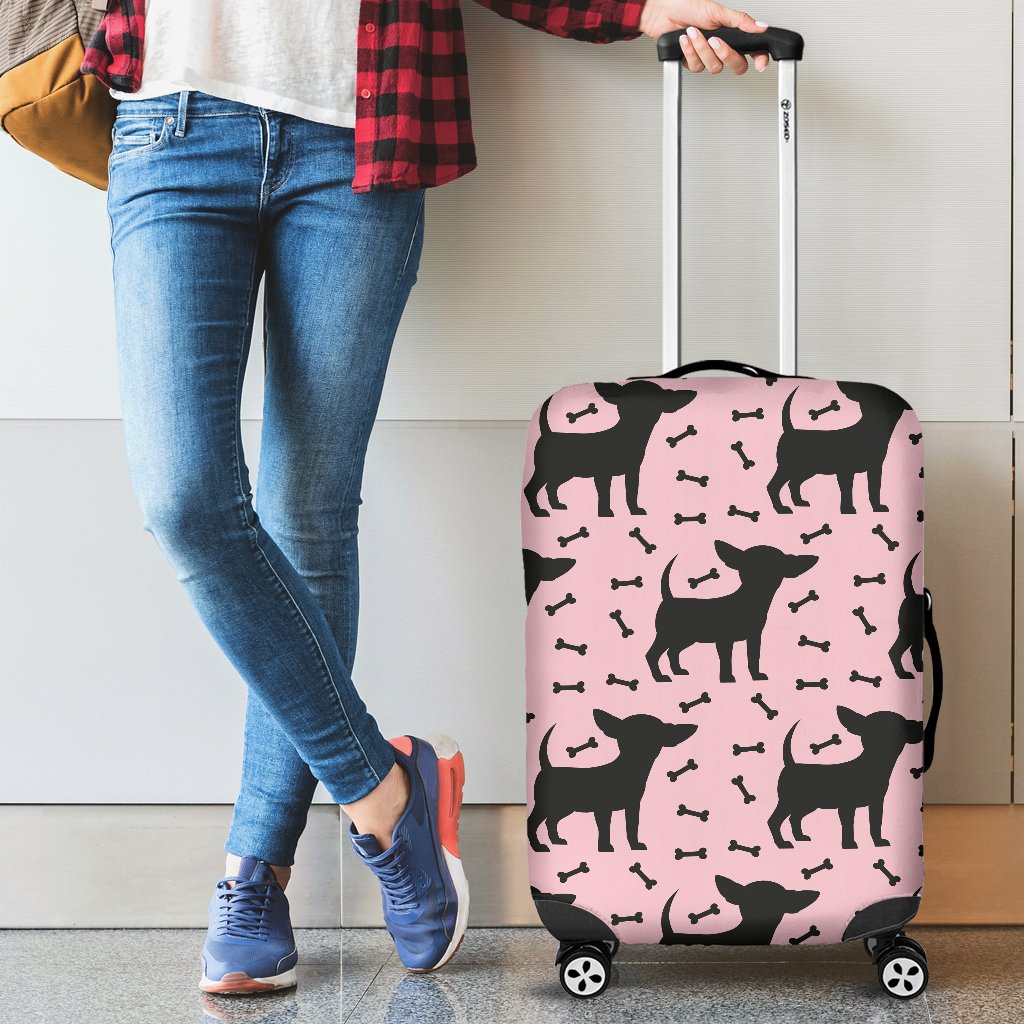 Chihuahua Pink Print Pattern Luggage Cover Protector