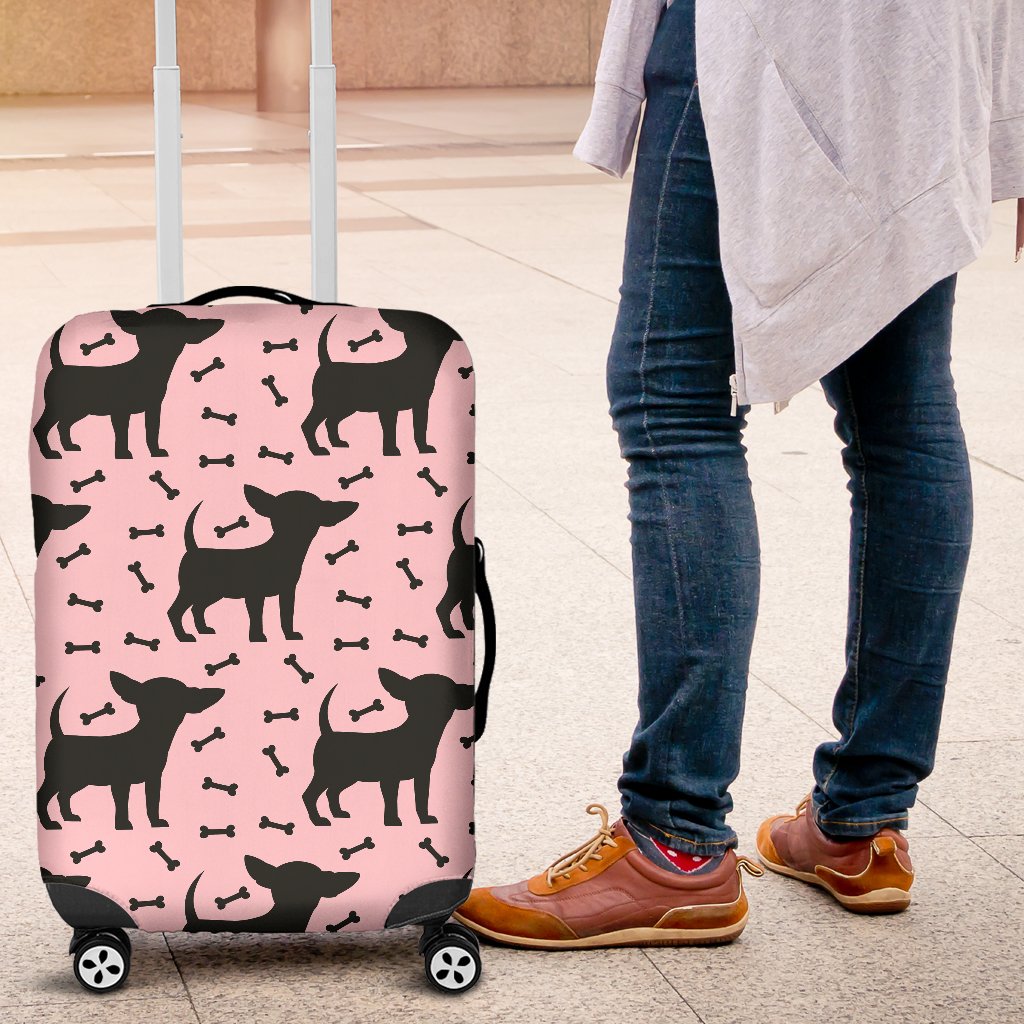 Chihuahua Pink Print Pattern Luggage Cover Protector