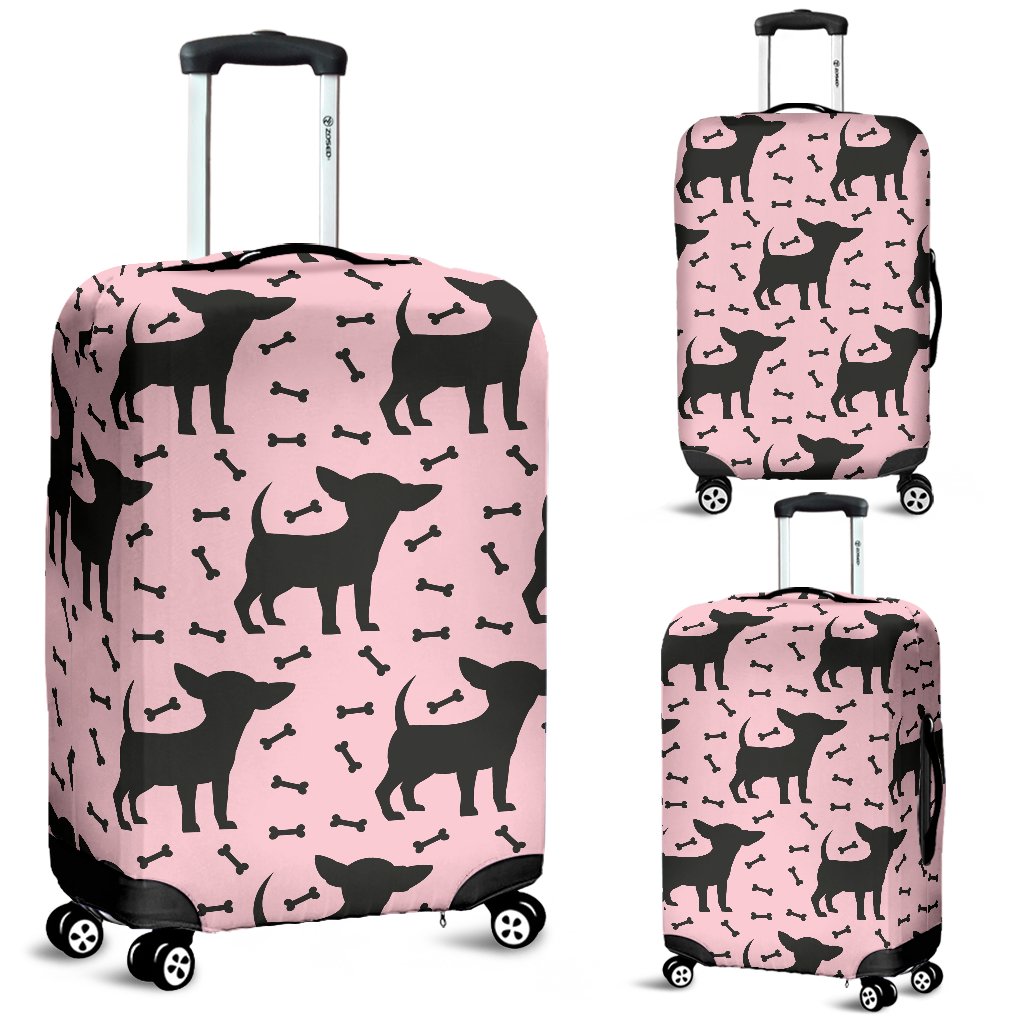 Chihuahua Pink Print Pattern Luggage Cover Protector