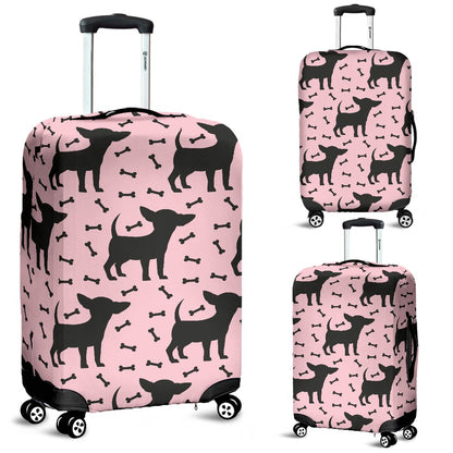 Chihuahua Pink Print Pattern Luggage Cover Protector