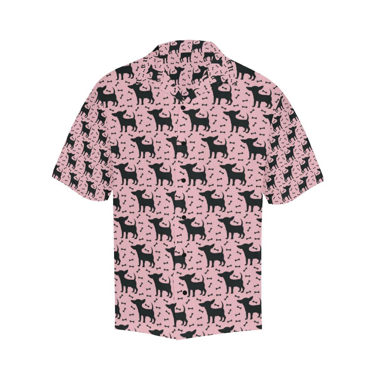 Chihuahua Pink Print Pattern Men Aloha Hawaiian Shirt