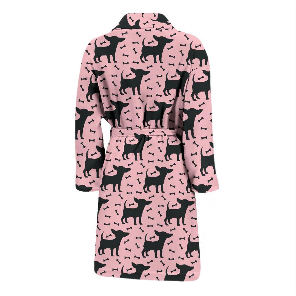 Chihuahua Pink Print Pattern Men Bath Robe-JTAMIGO.COM