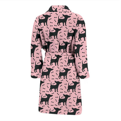 Chihuahua Pink Print Pattern Men Bath Robe-JTAMIGO.COM