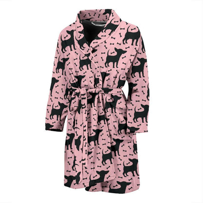 Chihuahua Pink Print Pattern Men Bath Robe-JTAMIGO.COM