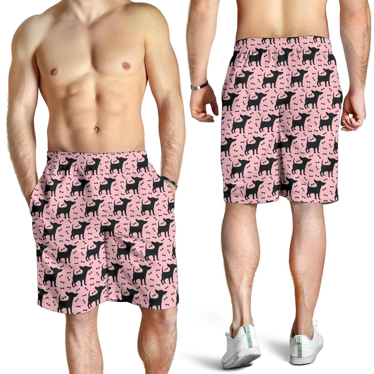 Chihuahua Pink Print Pattern Mens Shorts-JTAMIGO.COM