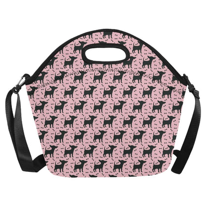 Chihuahua Pink Print Pattern Neoprene Lunch Bag (Model 1669)(Large)-JTAMIGO.COM