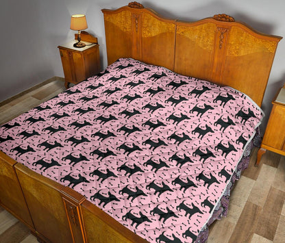 Chihuahua Pink Print Pattern Premium Quilt-JTAMIGO.COM