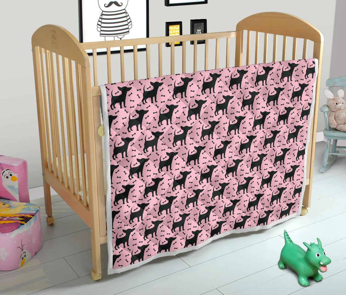 Chihuahua Pink Print Pattern Premium Quilt-JTAMIGO.COM
