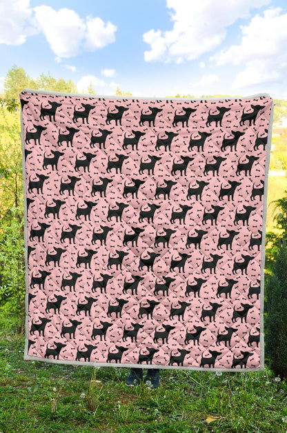 Chihuahua Pink Print Pattern Premium Quilt-JTAMIGO.COM