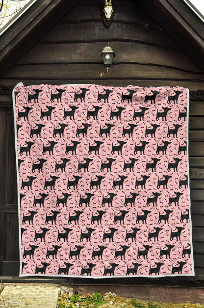 Chihuahua Pink Print Pattern Premium Quilt-JTAMIGO.COM