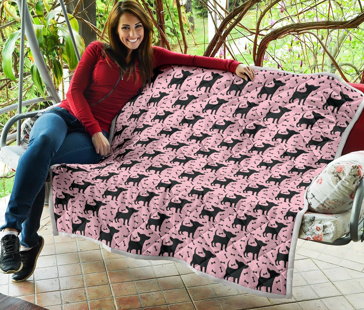 Chihuahua Pink Print Pattern Premium Quilt-JTAMIGO.COM