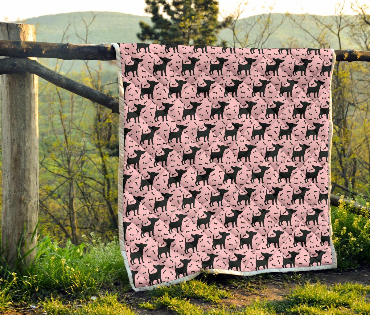 Chihuahua Pink Print Pattern Premium Quilt-JTAMIGO.COM