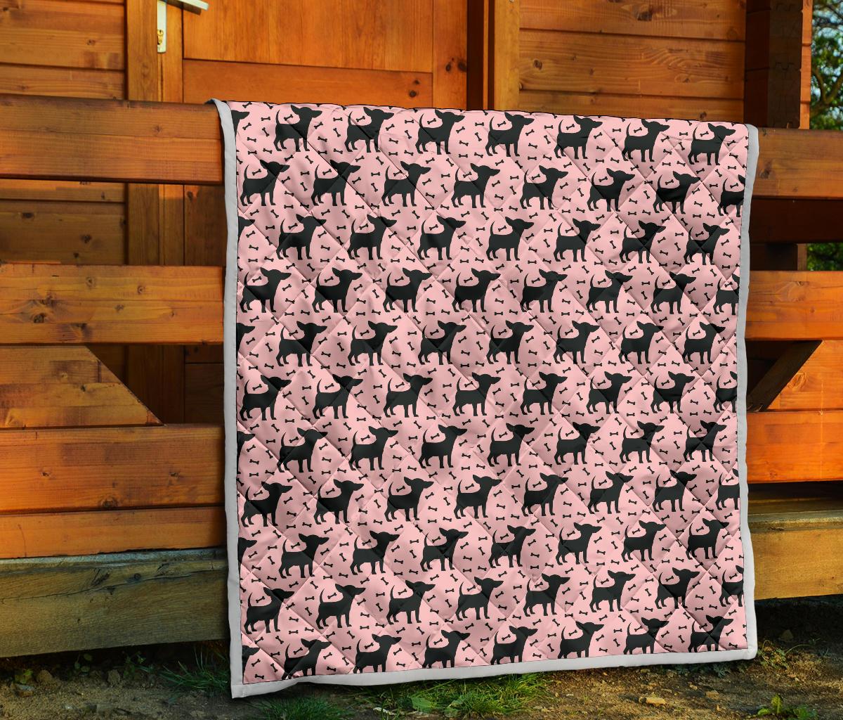 Chihuahua Pink Print Pattern Premium Quilt-JTAMIGO.COM
