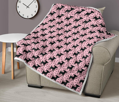 Chihuahua Pink Print Pattern Premium Quilt-JTAMIGO.COM