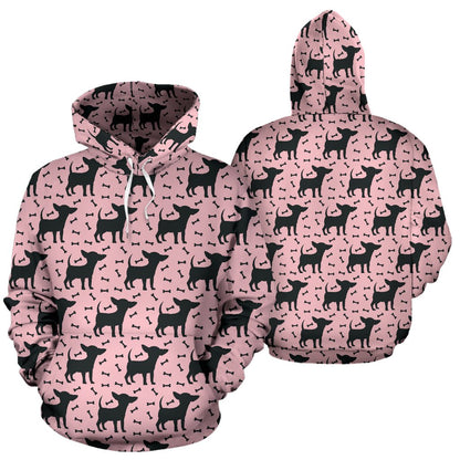 Chihuahua Pink Print Pattern Pullover Hoodie