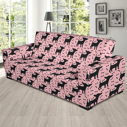 Chihuahua Pink Print Pattern Sofa Slipcover-JTAMIGO.COM