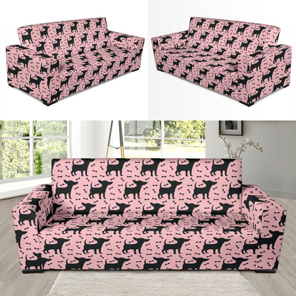 Chihuahua Pink Print Pattern Sofa Slipcover-JTAMIGO.COM