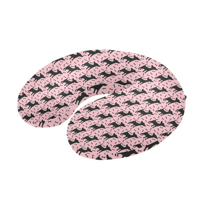 Chihuahua Pink Print Pattern U-Shaped Travel Neck Pillow-JTAMIGO.COM